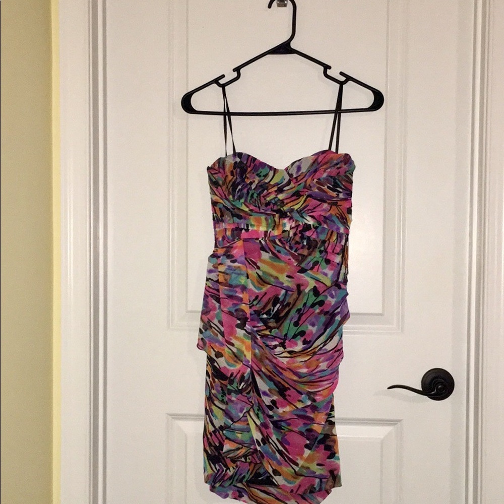 WATERCOLOR PATTERNED SWEETHEART DRESS